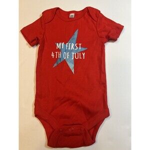 Okie Dokie My First 4th Of July Baby Unisex Bodysuit, 100% cotton, red, 3 Months